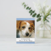 ペット記念文字淡青色に満ちた詩 名刺 (スタンド正面)