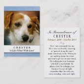 ペット記念文字淡青色に満ちた詩 名刺 (正面/裏面)