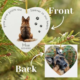 ペット記念水の色ドイツの羊飼いのクリスマス セラミックオーナメント