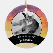 ペット記念水彩パーソナライズされたの追加写真 セラミックオーナメント (裏面)