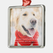 ペット記念永久に私たちのハート額写真 メタルオーナメント (左)