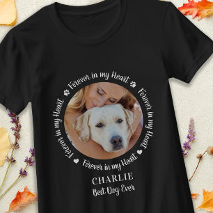 ペット記念永久ハートパーソナライズされた写真 Tシャツ