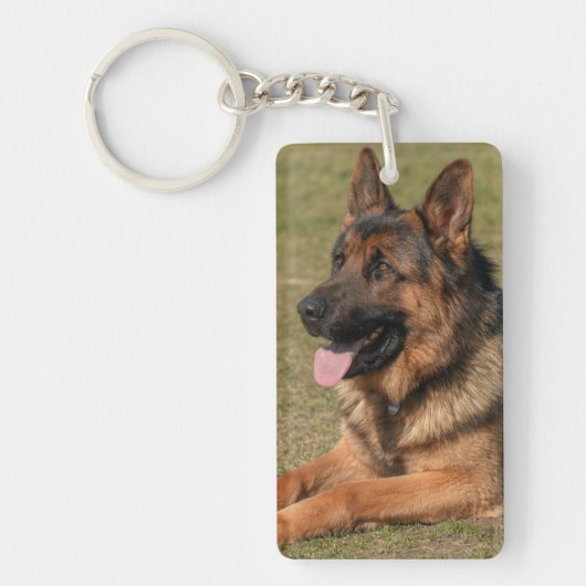 ペット記念犬の写真と引用キープサケ キーホルダー (正面)