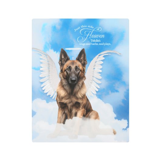 ペット記念犬の名前でベルギーテルブレン メタルプリント (正面)