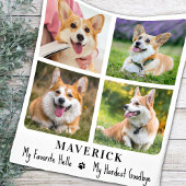 ペット記念犬の思い出パーソナライズされた4写真 フリースブランケット