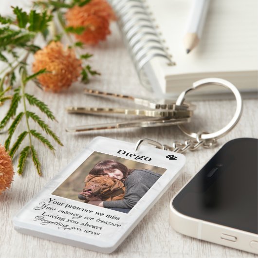 ペット記念犬の損失写真 キーホルダー (正面右)