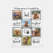 ペット記念犬の追悼6写真コラージュ フリースブランケット (正面)