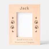 ペット記念犬キャットポープリントカスタム木の写真 レーザー彫刻フレーム (正面)