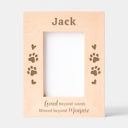 ペット記念犬キャットポープリントカスタム木の写真 レーザー彫刻フレーム (正面)