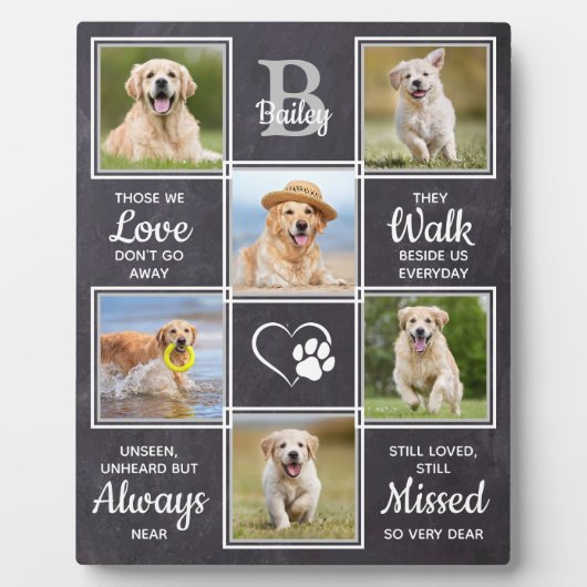 ペット記念犬キープサケ悔やみや弔慰引用文ペットロス フォトプラーク (正面)