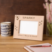 ペット記念犬ポープリントカスタム木の写真 レーザー彫刻フレーム (左)