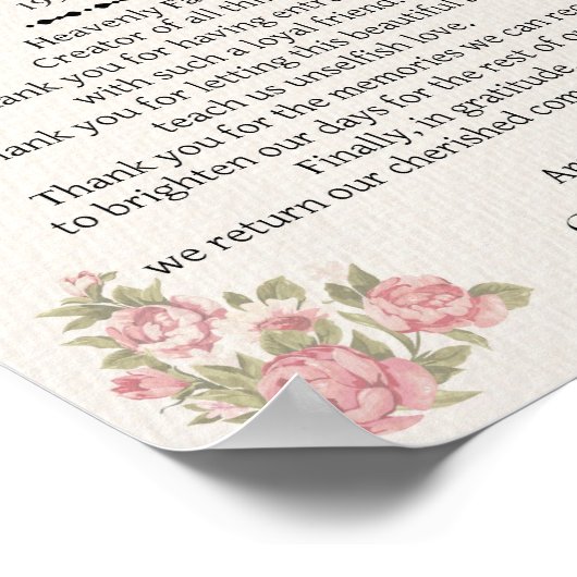 ペット記念犬祈りの言葉 ポスター (角)