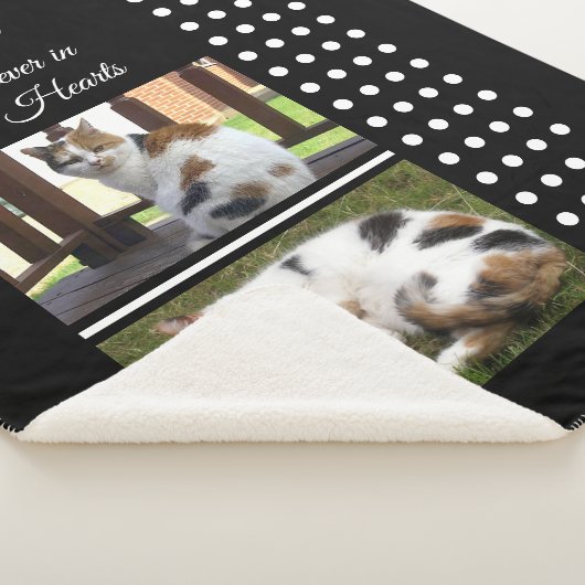 ペット記念猫の白黒の写真を追加 シェルパブランケット (3/4)