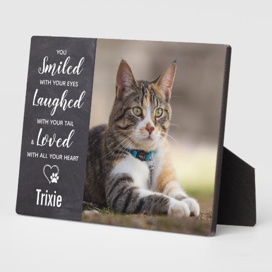 ペット記念猫写真 フォトプラーク (側面)