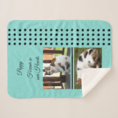 ペット記念猫造幣局と黒の追加の写真 シェルパブランケット (正面(横))