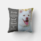 ペット記念碑引用文犬の写真 クッション (裏面)