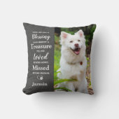 ペット記念碑引用文犬の写真 クッション (正面)