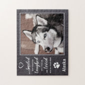 ペット記念碑 – ペットの喪失悔やみや弔慰引用文 – ペットの写真 ジグソーパズル (縦)