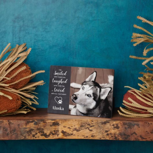 ペット記念碑 – ペット損失写真コラージュ犬メモリアル フォトプラーク (側面)