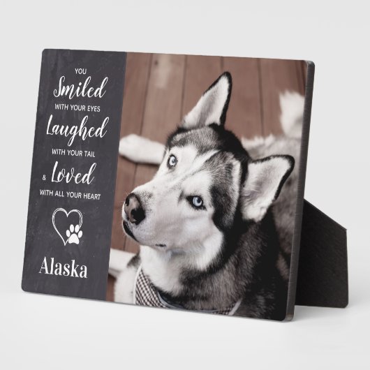 ペット記念碑 – ペット損失写真コラージュ犬メモリアル フォトプラーク (側面)