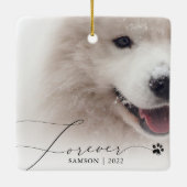 ペット記念碑 |写真カスタム犬のポープリント セラミックオーナメント (裏面)