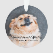 ペット記念碑 |悔やみや弔慰 | 2枚の写真 オーナメント (正面)