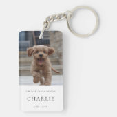 ペット記念碑 |愛する記憶の中の犬のエレガント写真 キーホルダー (裏面)