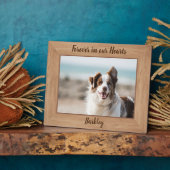 ペット記念碑 – 永遠に私たちのハート – 犬の写真 フォトプラーク (側面)