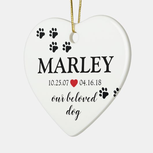 ペット記念碑 |自分の写真を作成 セラミックオーナメント (左)