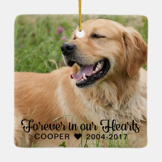 ペット記念碑 | 2枚の写真 |悔やみや弔慰 セラミックオーナメント (裏面)