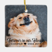 ペット記念碑 | 2枚の写真 |悔やみや弔慰 セラミックオーナメント (正面)