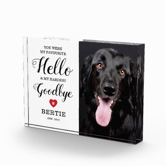 ペット記念碑 | Loving Memory Paw Print フォトブロック (右)