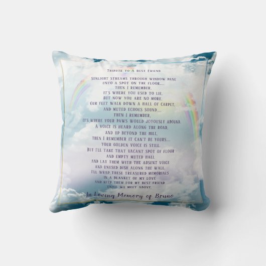 ペット記念私たちのハートで永遠にあなたのペットの写真 クッション (裏面)