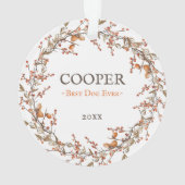 ペット記念秋リース名日付文字写真 オーナメント (裏面)