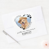 ペット記念種子パケットカスタムハート犬の写真 スクエアシール (封筒)