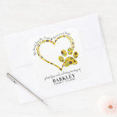 ペット記念種子パケットポープリントハートひまわり スクエアシール (封筒)