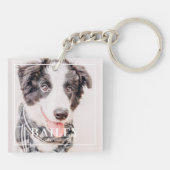 ペット記念記念の永遠に私たちのハート写真 キーホルダー (裏面)