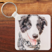 ペット記念記念の永遠に私たちのハート写真 キーホルダー (正面)