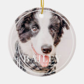 ペット記念記念の永遠に私たちのハート写真 セラミックオーナメント (正面)