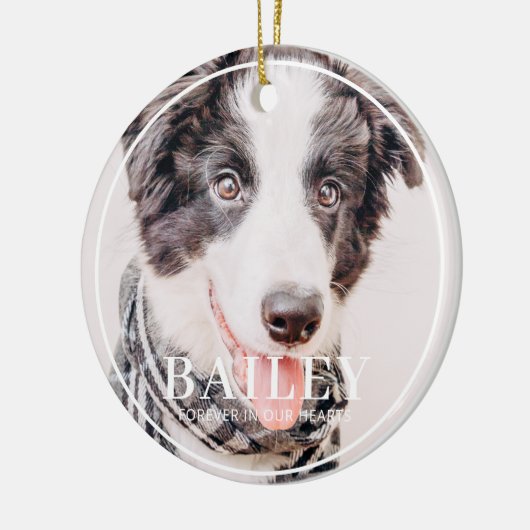 ペット記念記念の永遠に私たちのハート写真 セラミックオーナメント (左)
