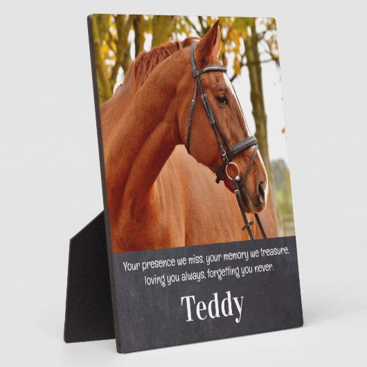 ペット記念記念カスタム馬の写真 フォトプラーク (側面)