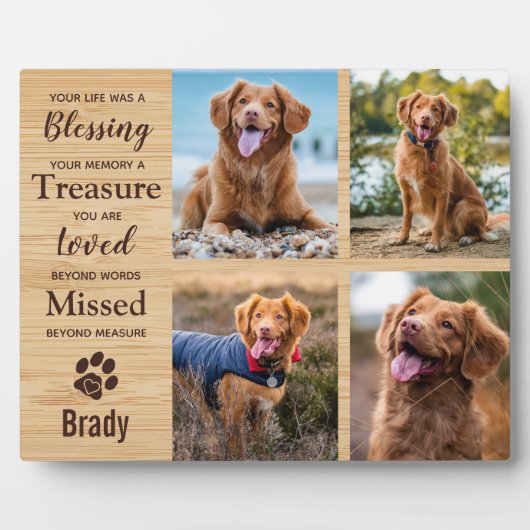ペット記念記念パーソナライズされた写真コラージュ フォトプラーク (正面)