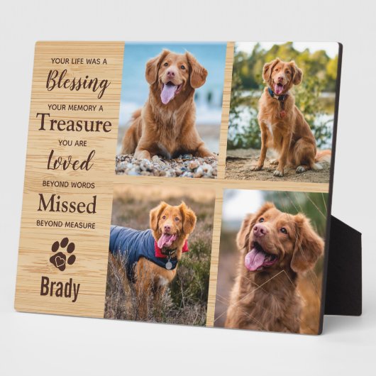 ペット記念記念パーソナライズされた写真コラージュ フォトプラーク (側面)