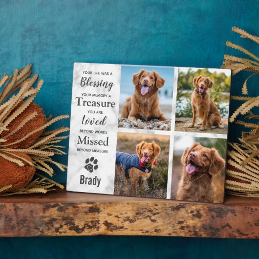 ペット記念記念パーソナライズされた写真コラージュ フォトプラーク (側面)