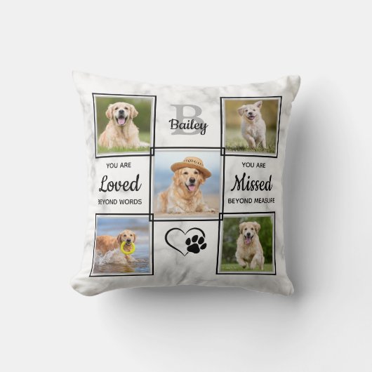 ペット記念記念ペットロス犬フォトコラージュ クッション (正面)