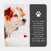 ペット記念記念引用文モダンシンプル写真 メタルオーナメント (正面)