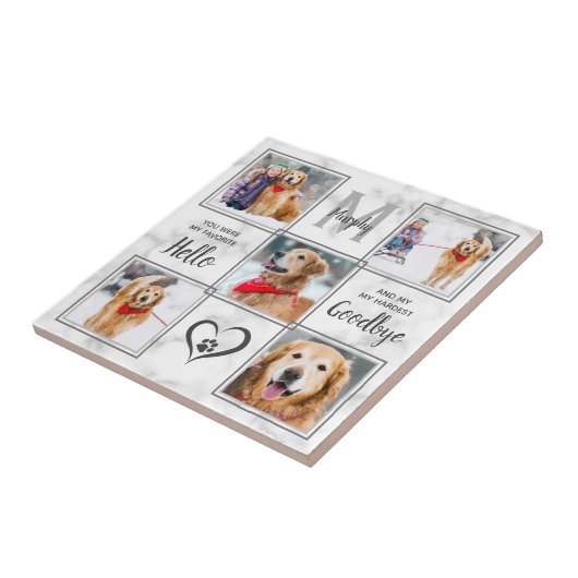 ペット記念記念5フォトコラージドッグ タイル (側面)