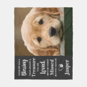 ペット記念詩カスタム犬写真 フリースブランケット (正面)