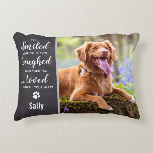 ペット記念追悼ペットの死亡写真 アクセントクッション (正面)