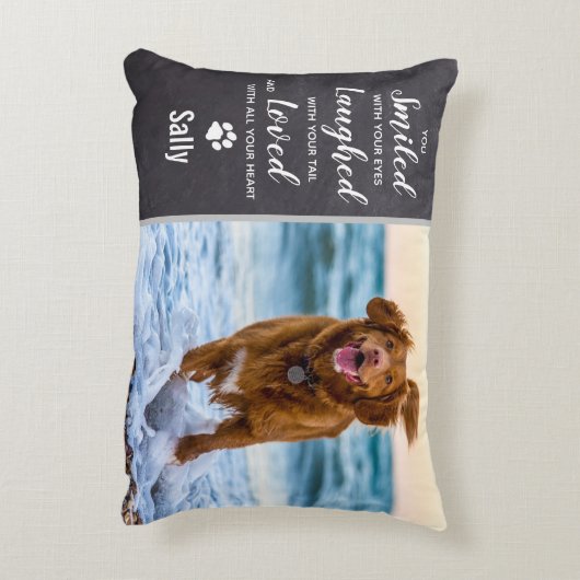 ペット記念追悼ペットの死亡写真 アクセントクッション (裏面(縦))
